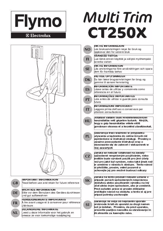 Mode d'emploi FLYMO CT250X