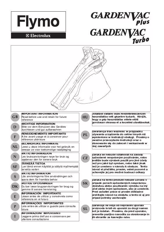 Mode d'emploi FLYMO GARDENVAC 1800 TURBO