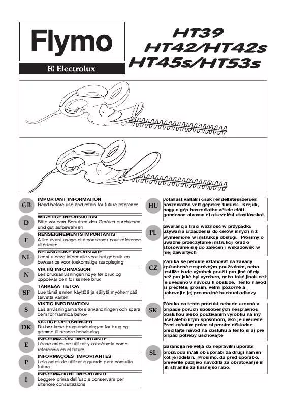 Mode d'emploi FLYMO HT39