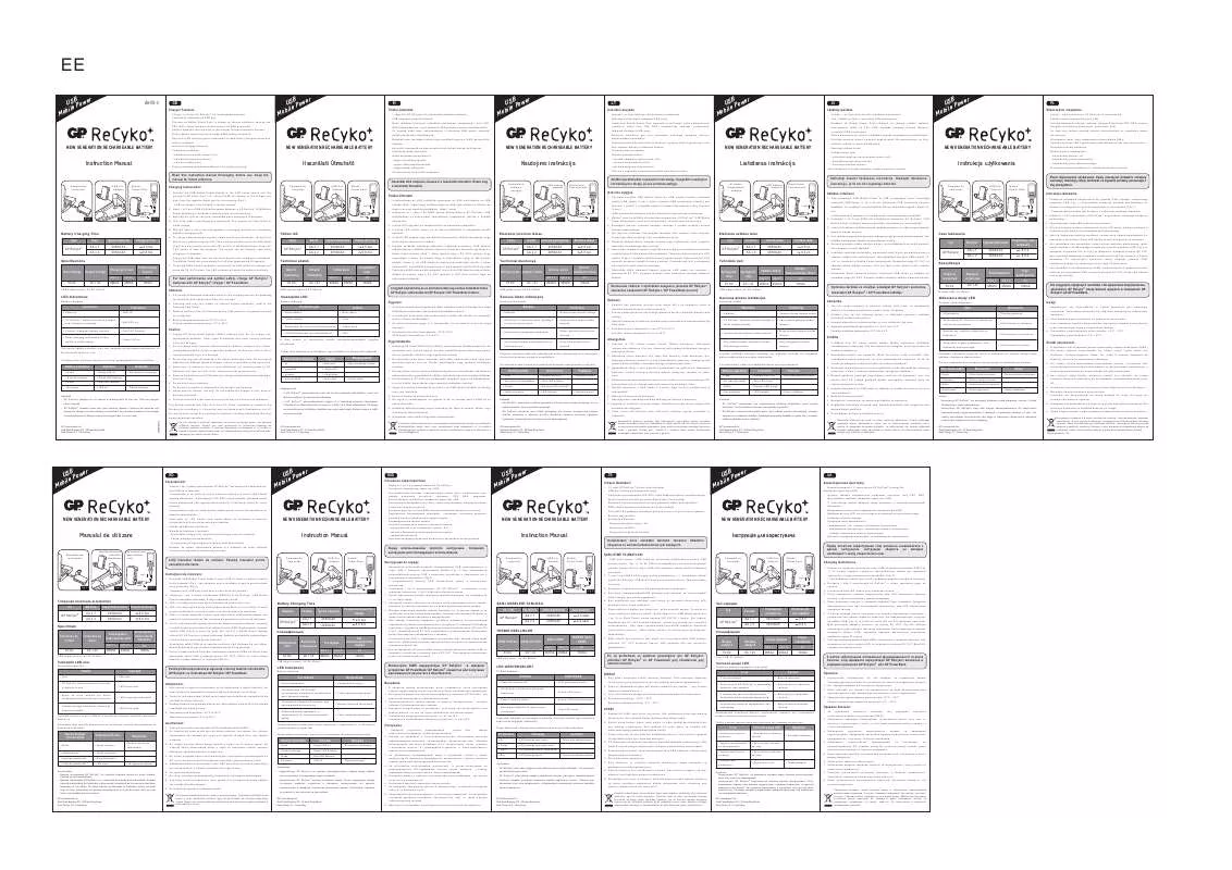 Mode d'emploi GP BATTERIES AR06