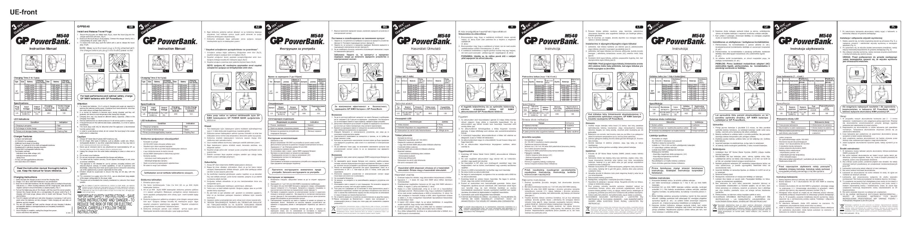 Mode d'emploi GP BATTERIES POWERBANK M540