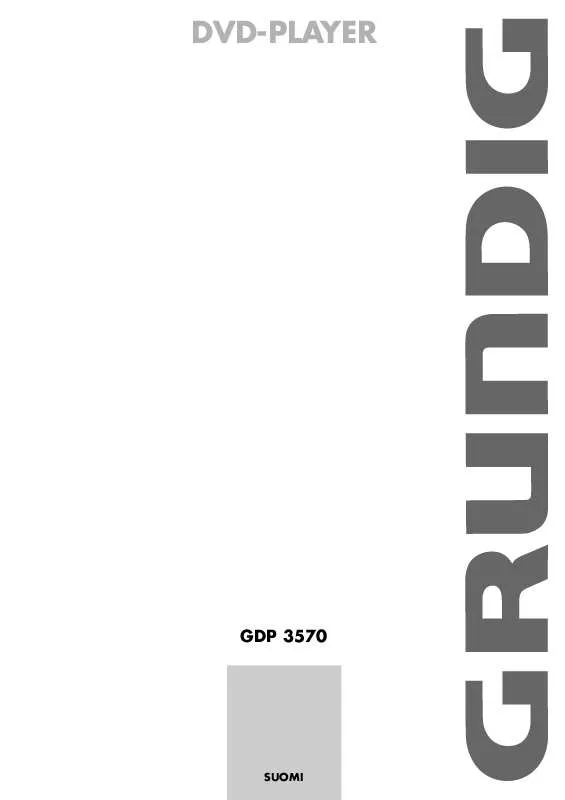 Mode d'emploi GRUNDIG GDP 3570