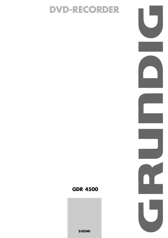 Mode d'emploi GRUNDIG GDR 4500