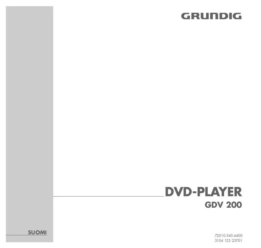 Mode d'emploi GRUNDIG GDV 200