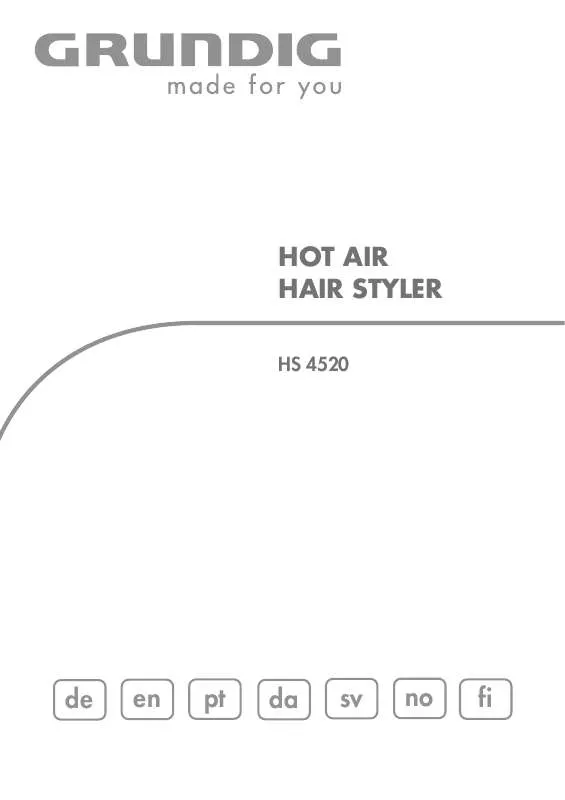 Mode d'emploi GRUNDIG HS 4520 WARMLUFT HAARSTYLER, 700W 2