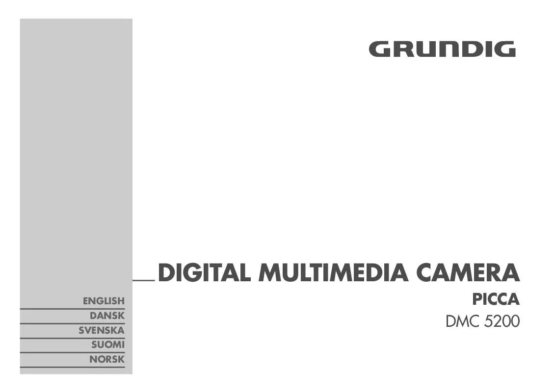 Mode d'emploi GRUNDIG PICCA DMC 5200