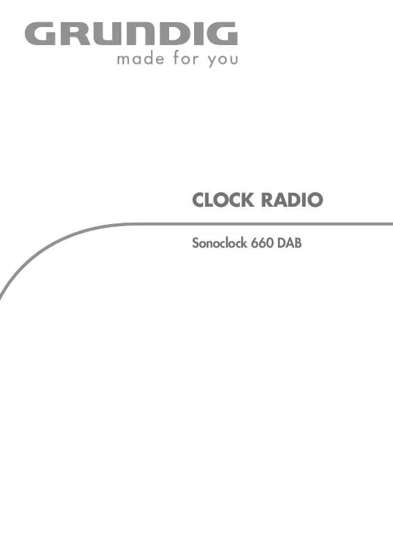 Mode d'emploi GRUNDIG SONOCLOCK 660 DAB