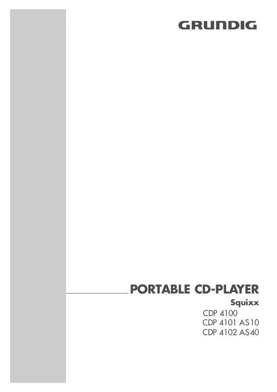 Mode d'emploi GRUNDIG SQUIXX CDP 4100