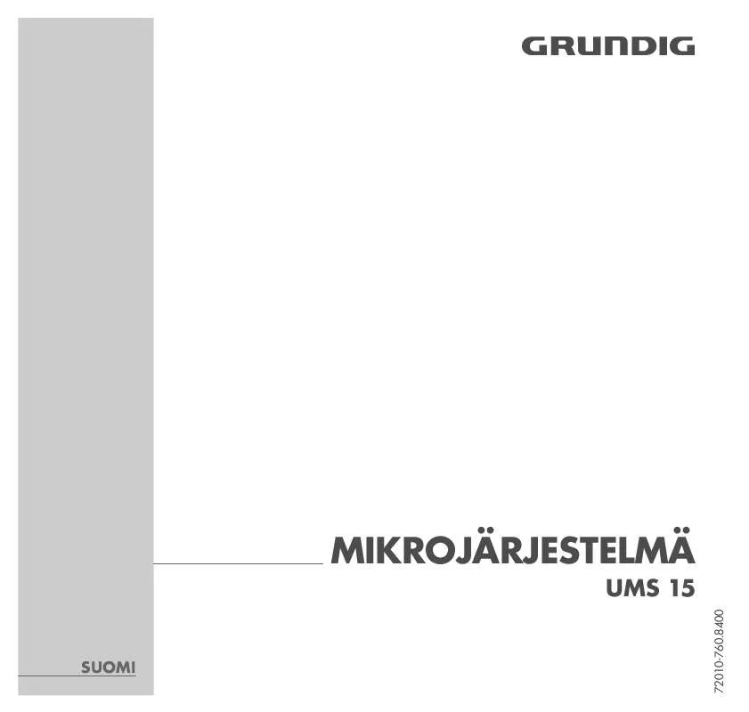 Mode d'emploi GRUNDIG UMS 15