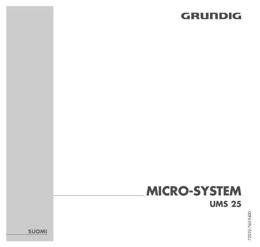 Mode d'emploi GRUNDIG UMS 25