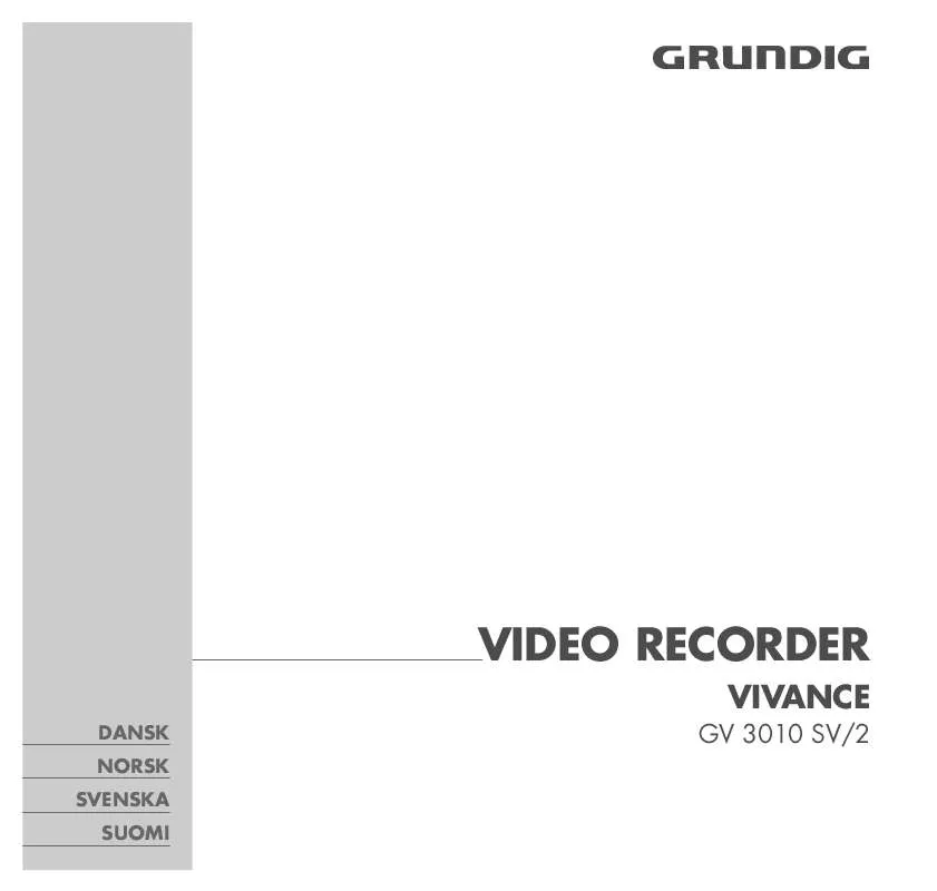 Mode d'emploi GRUNDIG VIVANCE GV 3010 SV/2