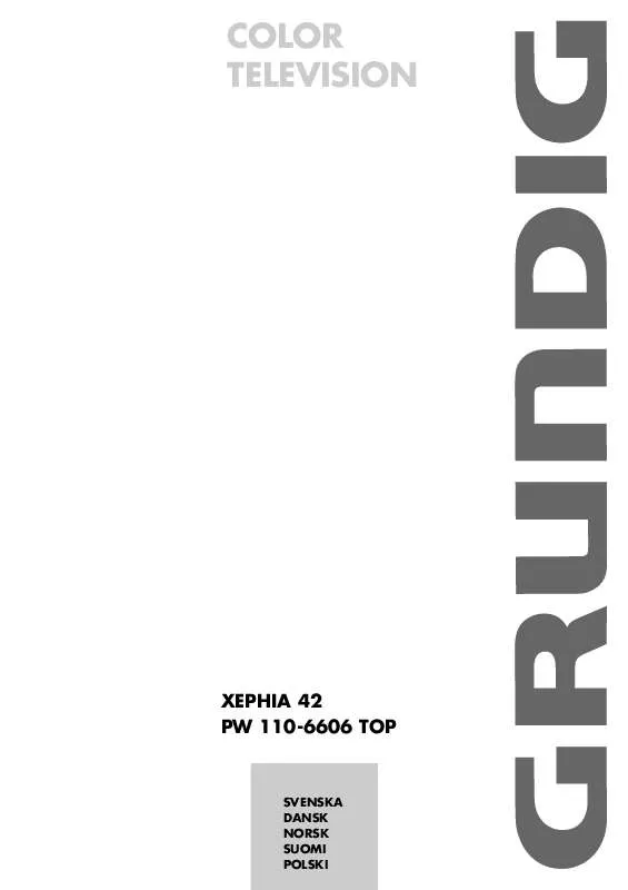 Mode d'emploi GRUNDIG XEPHIA 42 PW 110-6606 TOP