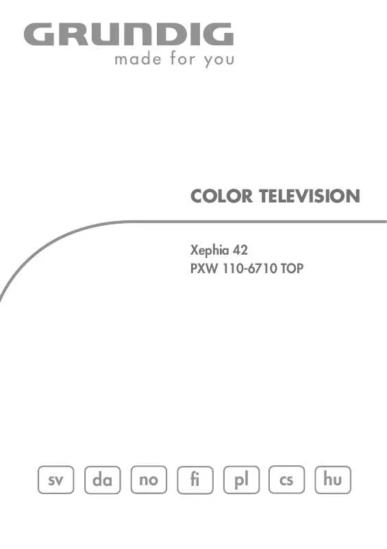 Mode d'emploi GRUNDIG XEPHIA 42 PXW 110-6710 TOP