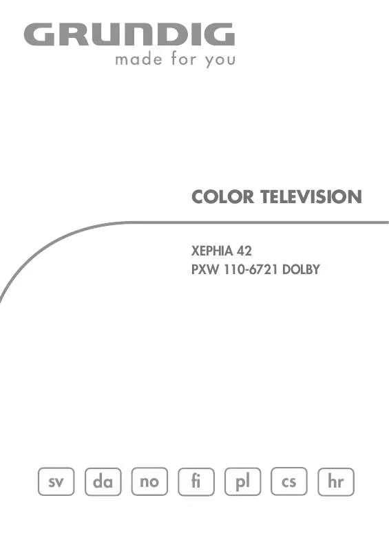 Mode d'emploi GRUNDIG XEPHIA 42 PXW 110-6721 DOLBY