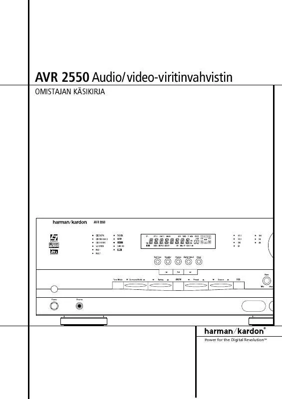 Mode d'emploi HARMAN KARDON AVR 2550