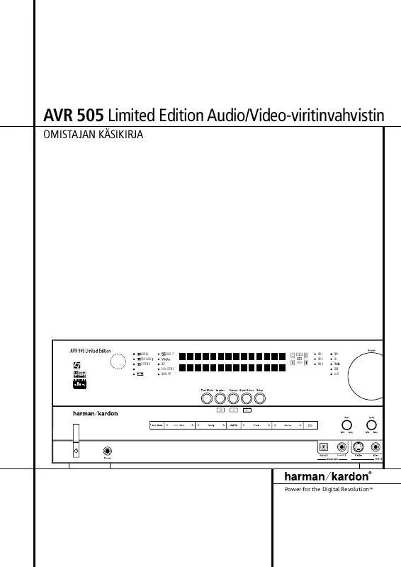 Mode d'emploi HARMAN KARDON AVR 505 LIMITED EDITION