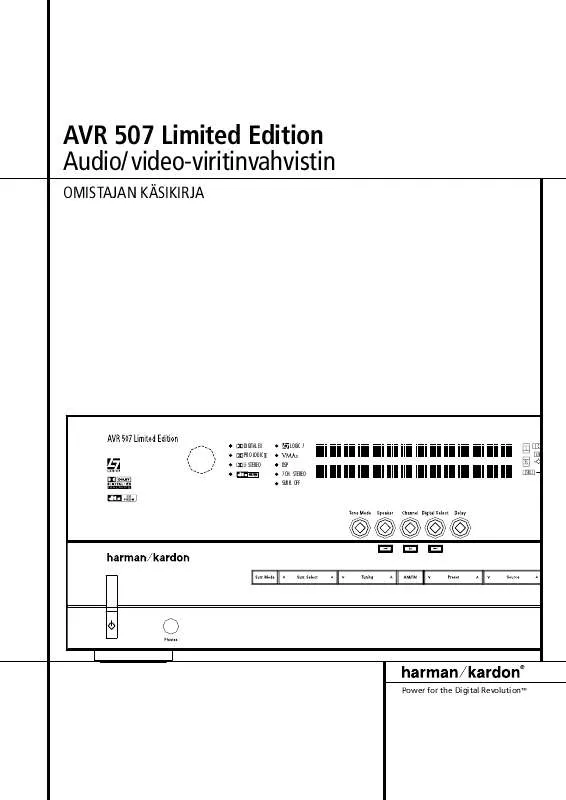 Mode d'emploi HARMAN KARDON AVR 507 LIMITED EDITION