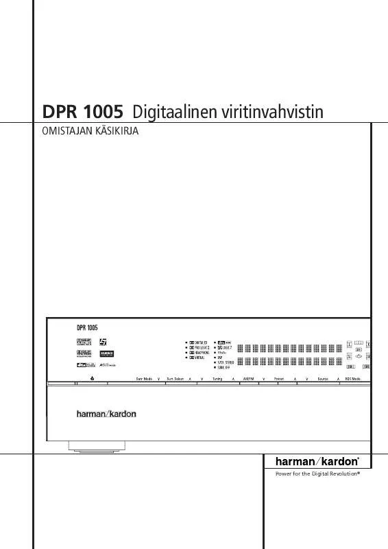 Mode d'emploi HARMAN KARDON DPR 1005