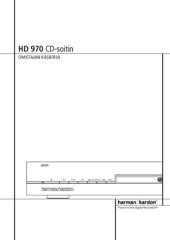 Mode d'emploi HARMAN KARDON HD 970