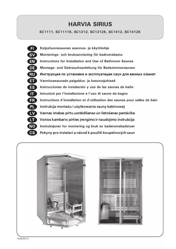 Mode d'emploi HARVIA SC1111