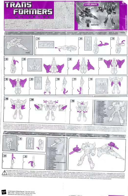 Mode d'emploi HASBRO TRANSFORMERS CYCLONUS NIGHTSTICK