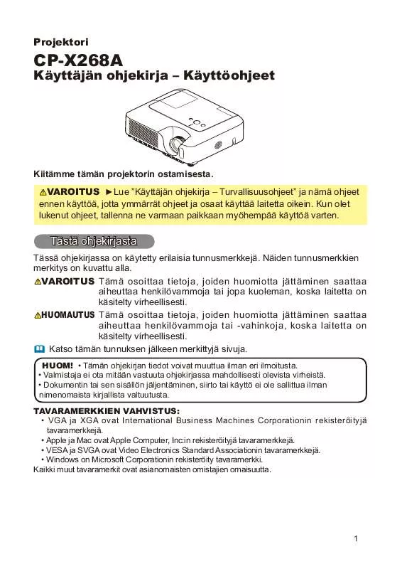 Mode d'emploi HITACHI CP-X268AWF