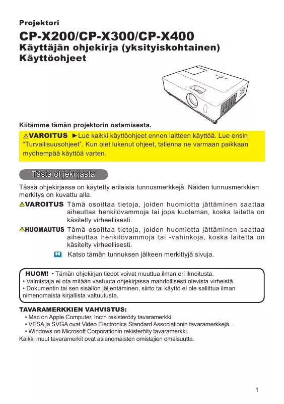 Mode d'emploi HITACHI CP-X300WF