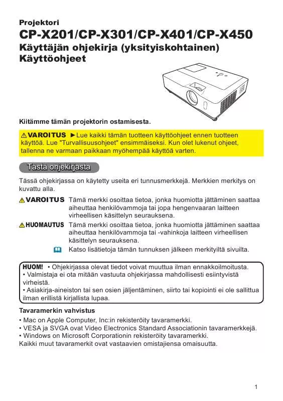 Mode d'emploi HITACHI CP-X301WP