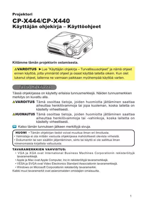 Mode d'emploi HITACHI CP-X440W