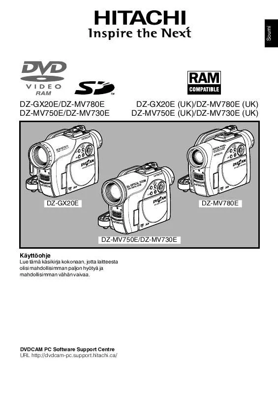 Mode d'emploi HITACHI DZ-GX20E(UK)