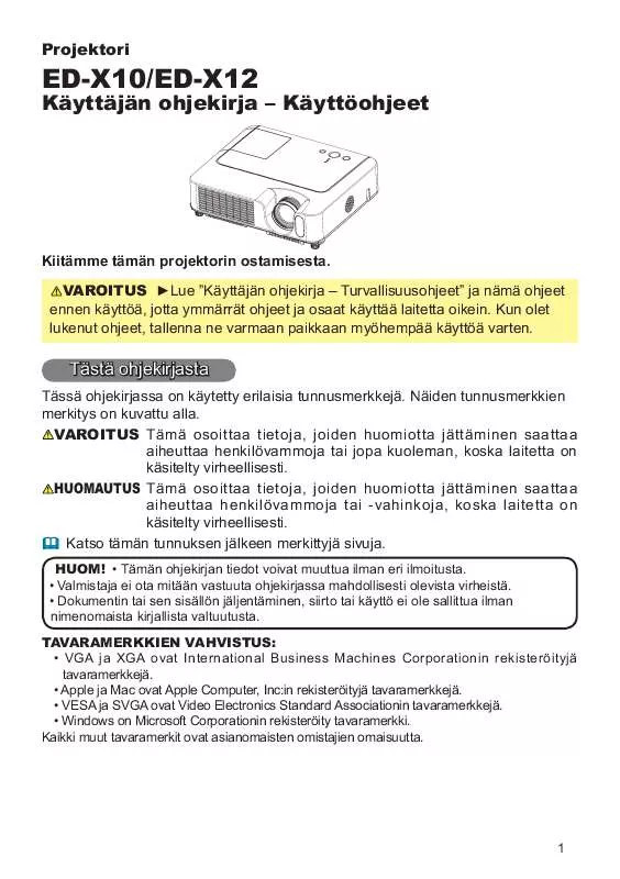 Mode d'emploi HITACHI ED-X10F