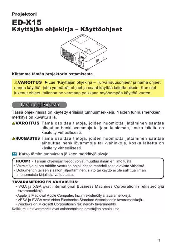 Mode d'emploi HITACHI ED-X15EF