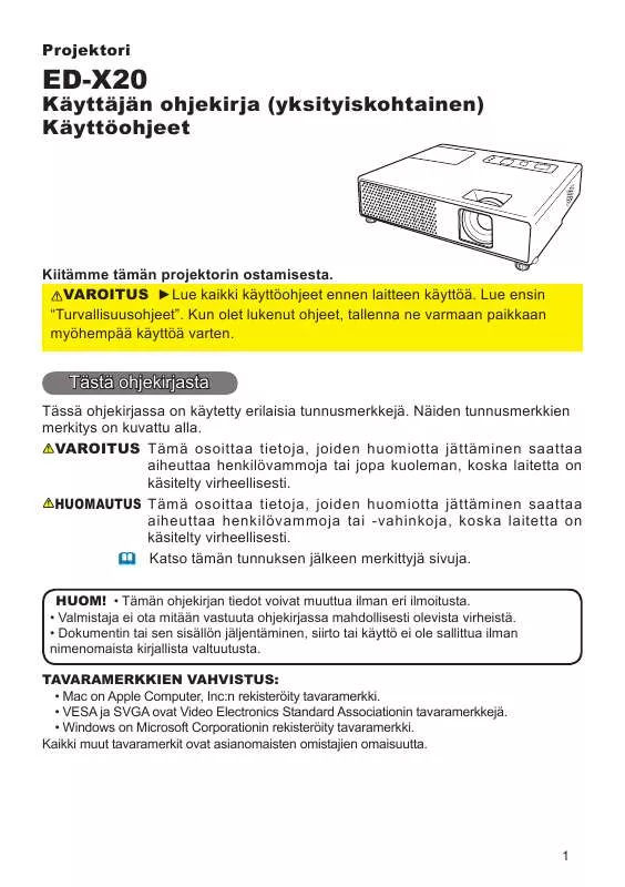 Mode d'emploi HITACHI ED-X20EF