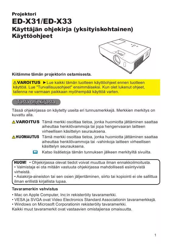 Mode d'emploi HITACHI ED-X31EP