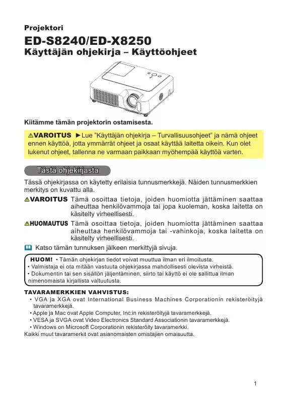 Mode d'emploi HITACHI ED-X8250