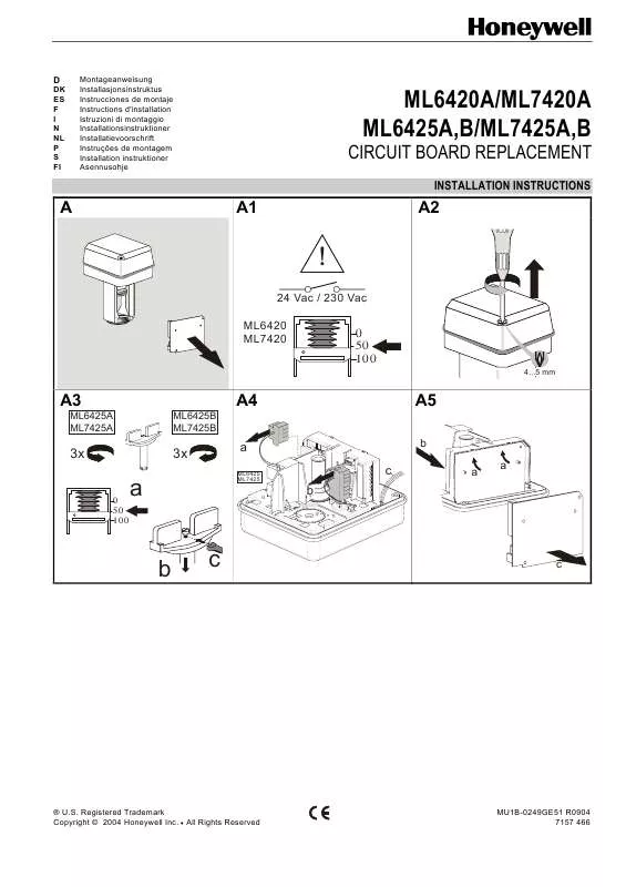 Mode d'emploi HONEYWELL ML7420A