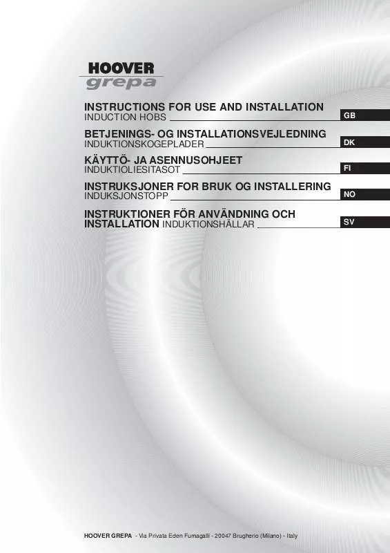 Mode d'emploi HOOVER HGI 6044