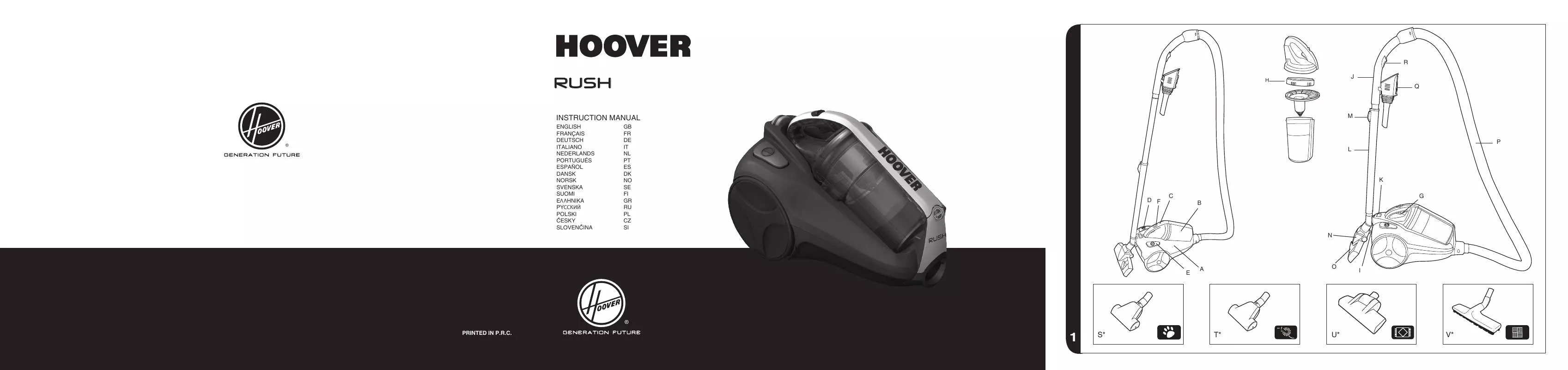 Mode d'emploi HOOVER RUSH