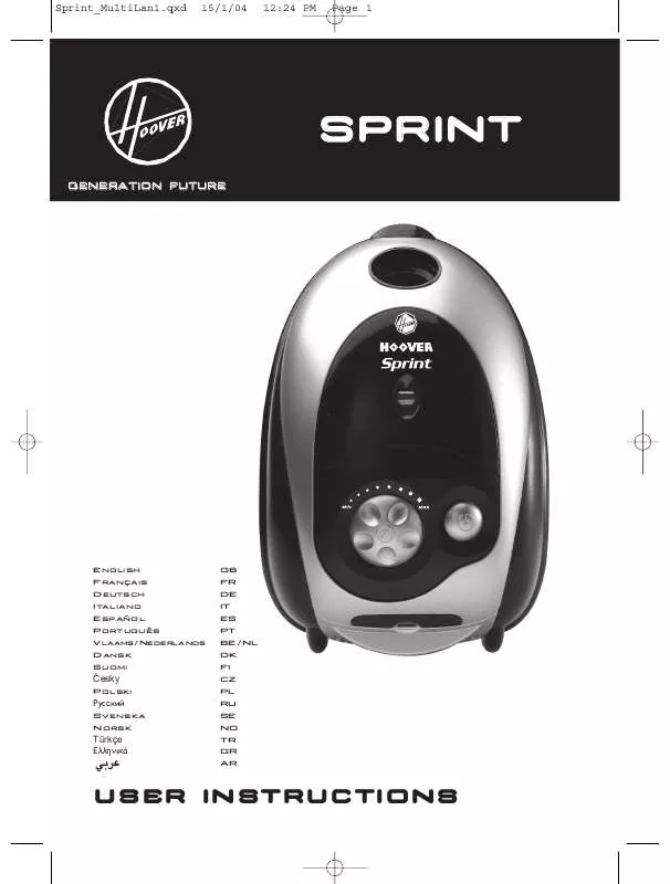 Mode d'emploi HOOVER SPRINT