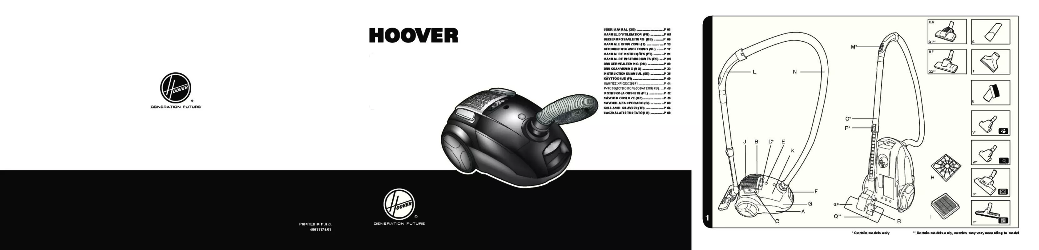 Mode d'emploi HOOVER TE70_TE55 TELIOS PLUS