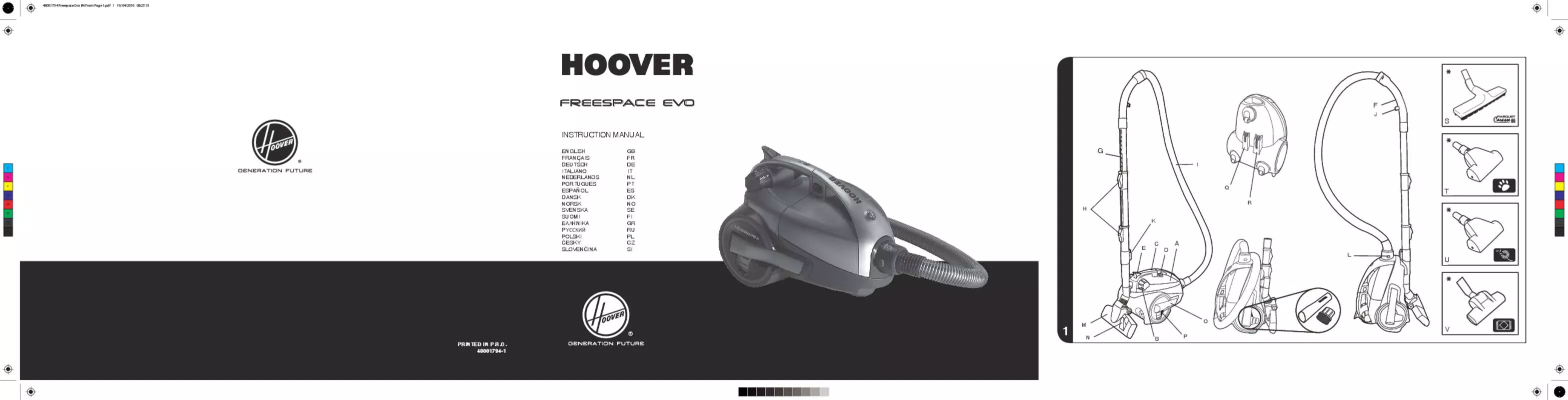 Mode d'emploi HOOVER TFV2004 FREESPACE EVO