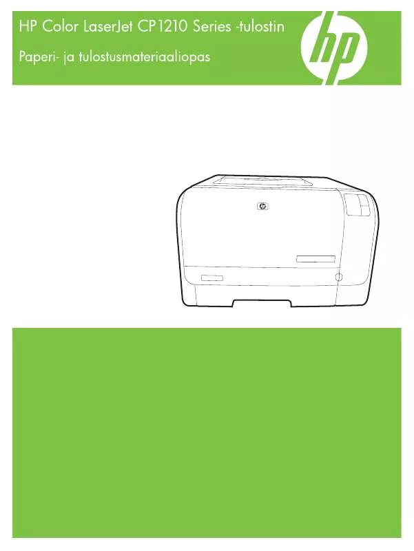 Mode d'emploi HP COLOR LASERJET CP1210