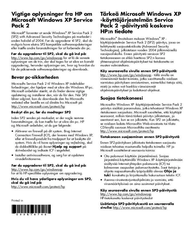 Mode d'emploi HP COMPAQ PRESARIO SR1200