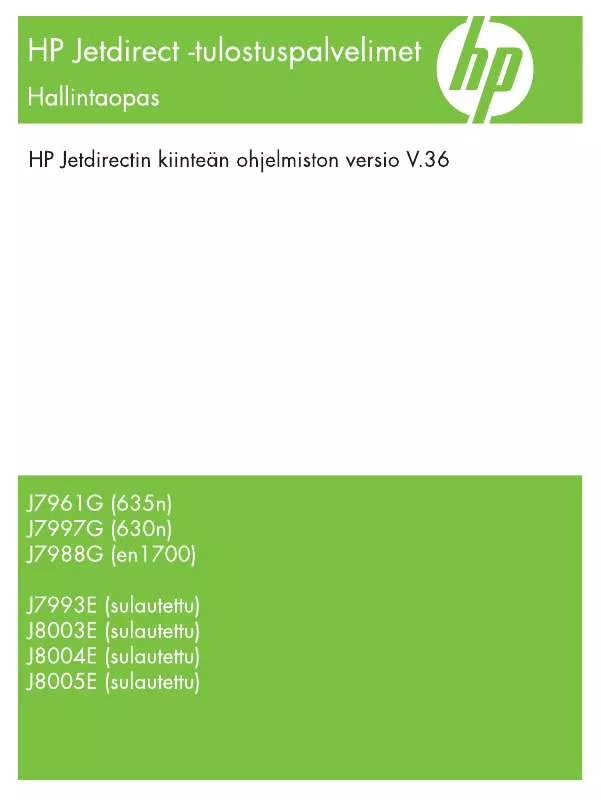 Mode d'emploi HP JETDIRECT EN1700 IPV4/IPV6 PRINT SERVER