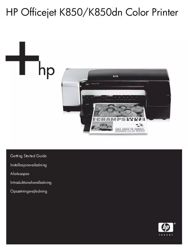 Mode d'emploi HP OFFICEJET PRO K850 COLOR