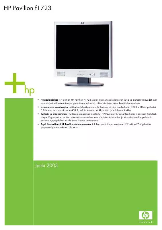 Mode d'emploi HP PAVILION 17 INCH FLAT PANEL MONITORS