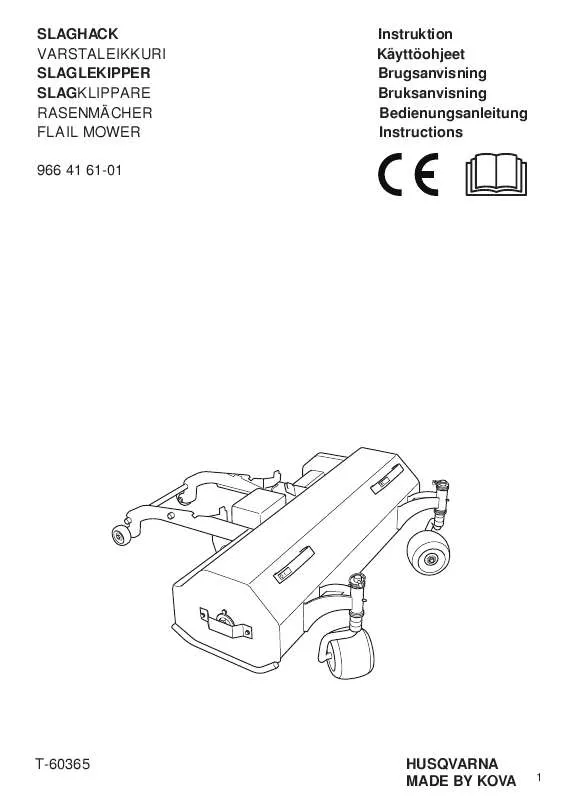 Mode d'emploi HUSQVARNA FLAIL MOWER