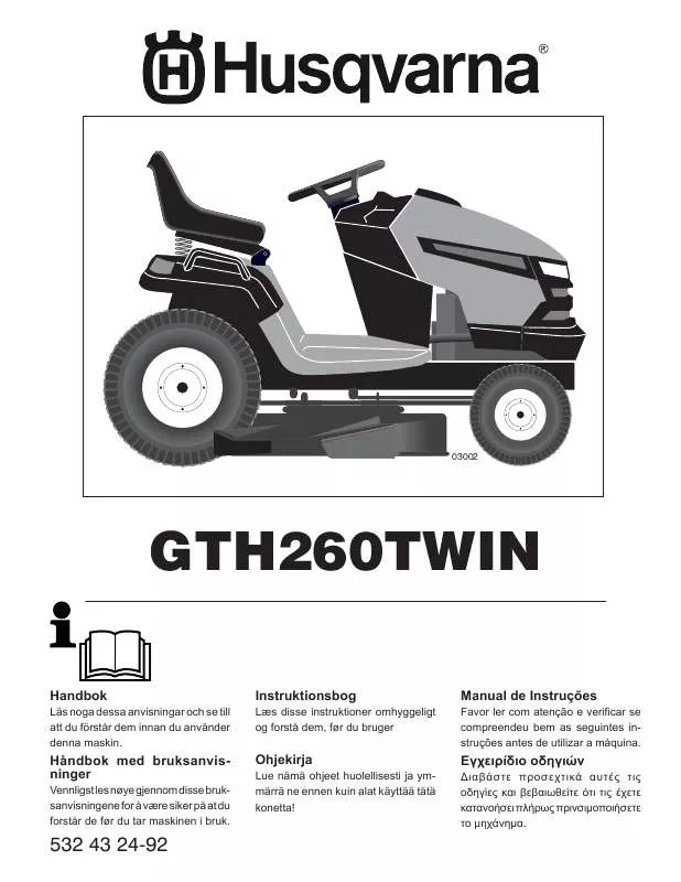 Mode d'emploi HUSQVARNA GTH260 TWIN