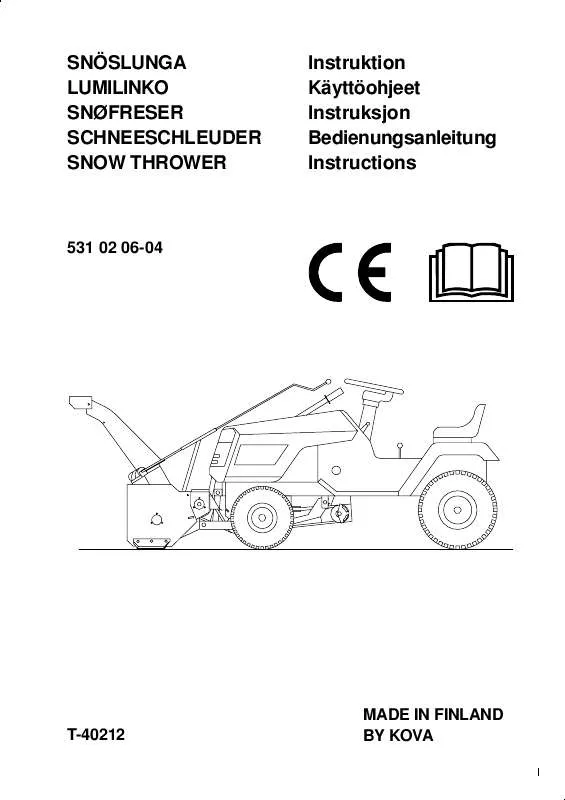 Mode d'emploi HUSQVARNA SCHNEESCHLEUDER