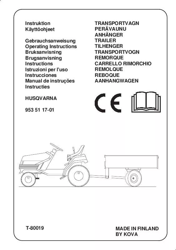 Mode d'emploi HUSQVARNA TRAILER 953 51 17-01